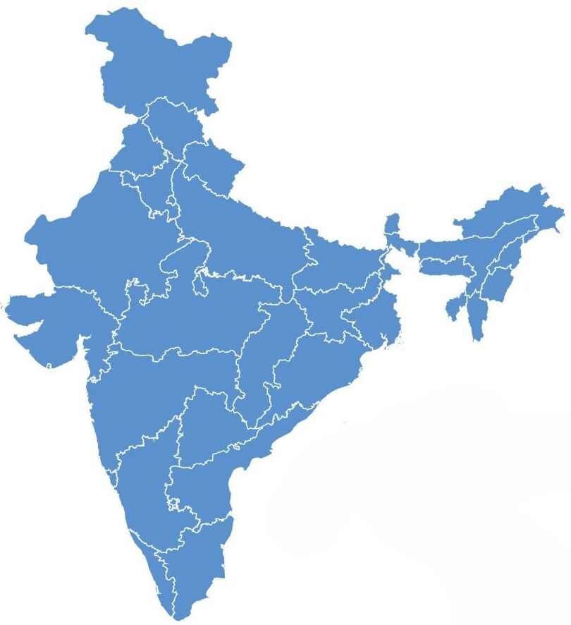 Vector illustration of the map of India